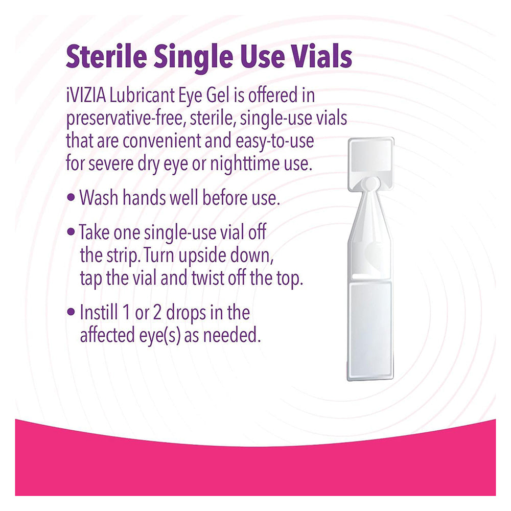 Ivizia Lubricant Eye Gel for Severe and Nighttime Dry Eye Relief, 30 Ea