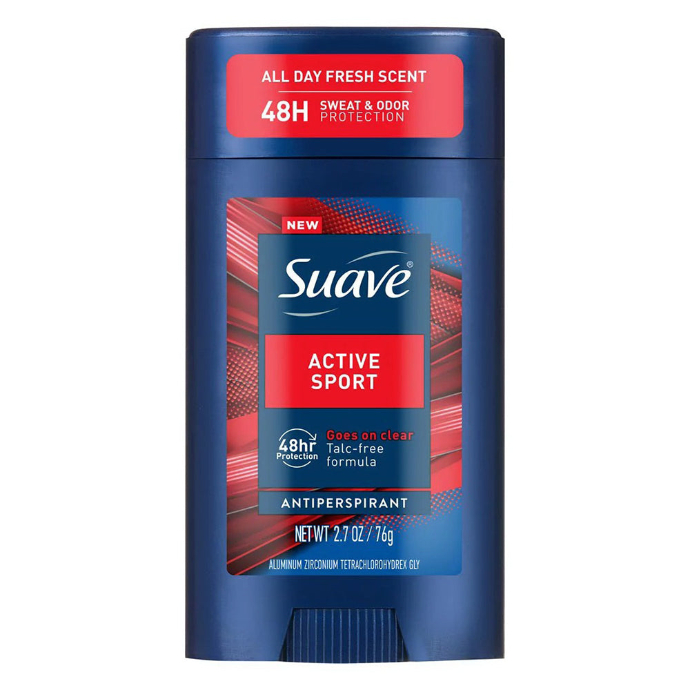 Suave Men Active Sport Antiperspirant Long Lasting Sweat and Odor Protection 2.7Oz (76g)