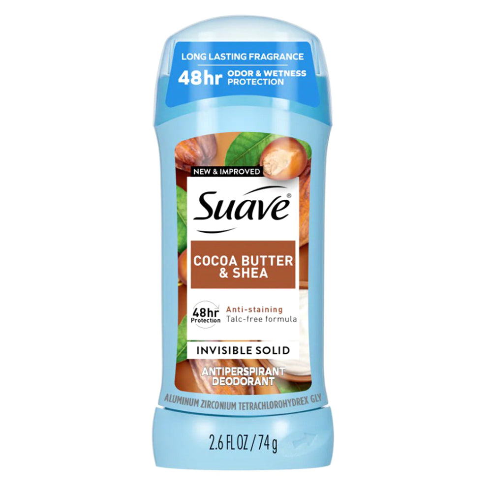 Suave Cocoa Butter and Shea Invisible Solid Antiperspirant Deodorant 2.6Oz (74g)