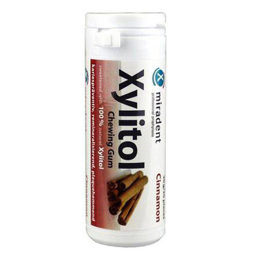 Miradent Xylitol Sugar Free Chewing Gum, Cinnamon - 30 Ea