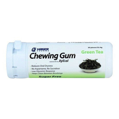 Miradent Hager Pharma Xylitol Chewing Gum, Green Tea - 30 Ea