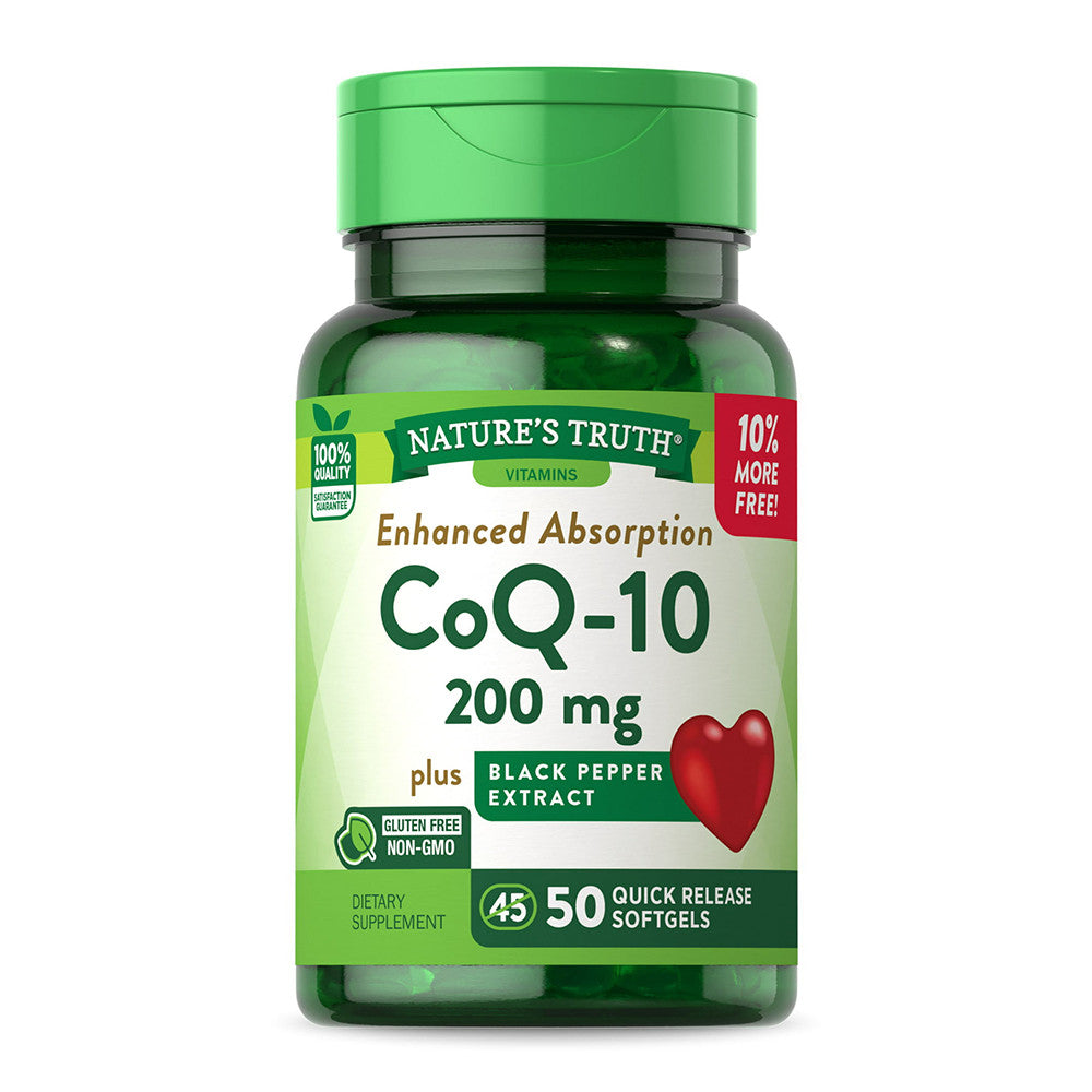 Natures Truth CoQ 10 200 Mg Softgels, Black Pepper Extract, 50 Ea