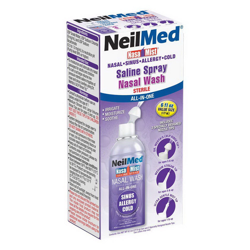 Neilmed Nasamist All In One Saline Nasal Spray, 6.3 Oz