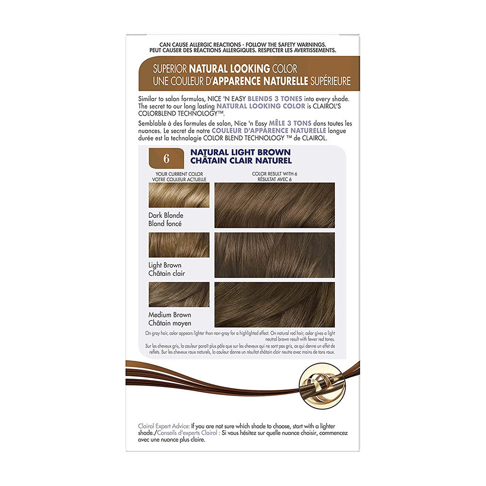 Clairol Nice N Easy Permanent Hair Color Kit, Natural Light Neutral Brown #116, 1 Ea