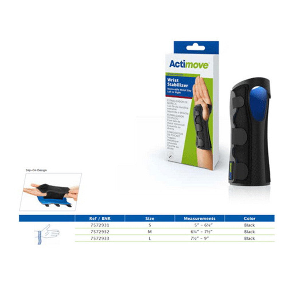 Actimove Wrist Stabilizer Removable Metal Stay, Left Or Right, Small, 1 Ea