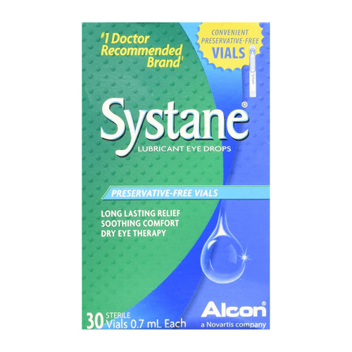 Systane Long Lasting Lubricant Relief Eye Drops Vials Sterile, 30 Ea