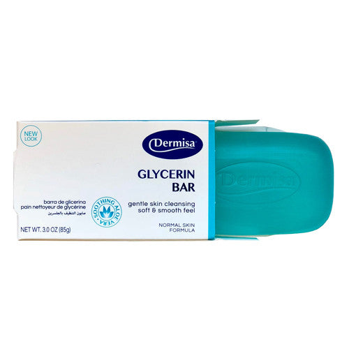 Dermisa Glycerin Bar Gentle Skin Cleansing Soft And Smooth Feel, Normal Skin Formula, Aloe Vera Soothing - 3 oz