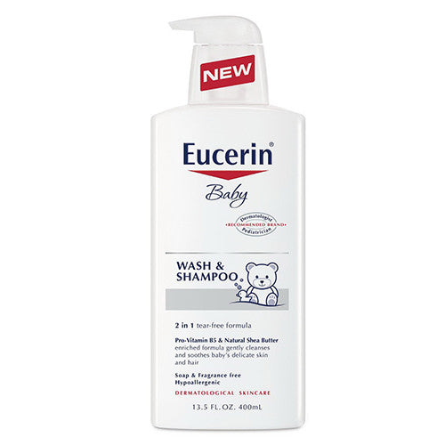Eucerin Baby Soothing Wash and Shampoo, 13.5 Oz