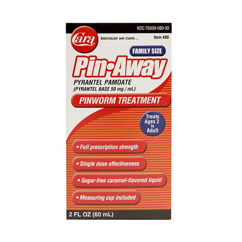 Cara Pin Away Family Size Pinworm Treatment 60 Ml, 2 Oz