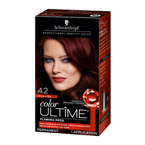 Schwarzkopf Ultime Hair Color Cream, 4.2 Mahogany Red, 2.03 Oz