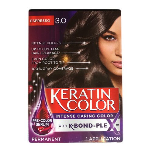 Schwarzkopf Keratin Anti-Age Permanent Hair Color Kit, Espresso 3.0, 1 Application