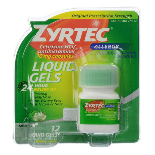 Zyrtec Allergy Liquid Gels 24 Hours Relief Indoor And Outdoor Allergies - 12 Ct