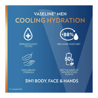 Vaseline Men Cooling Hydration 3-in-1 for Dry Skin, 20.3 Oz
