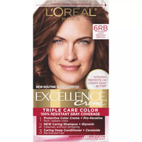 Loreal Excellence Triple Protection Hair Color Creme, 6Rb Light Reddish Brown , 1 Ea