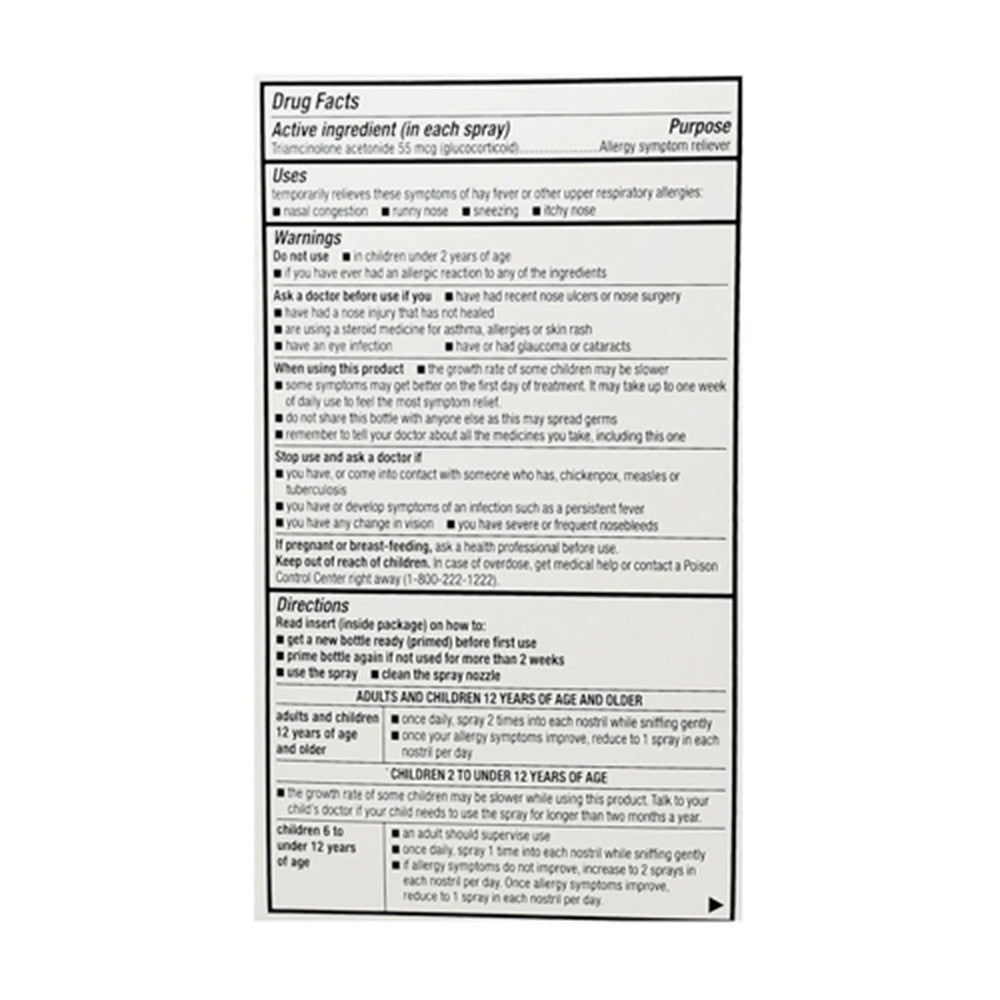 Triamcinolone Acetonide Spray, Nasal Allergy Relief, 0.57 Oz