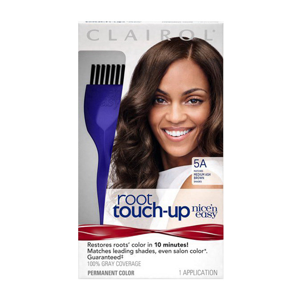 Clairol Nice N Easy Root Touch Up Permanent Hair Color, Medium Ash Brown 5A, Kit