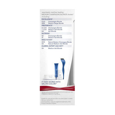 Clairol Nice N' Easy Root Touch-Up Permanent Hair Color, Medium Champagne Blonde 8.5 A, Kit