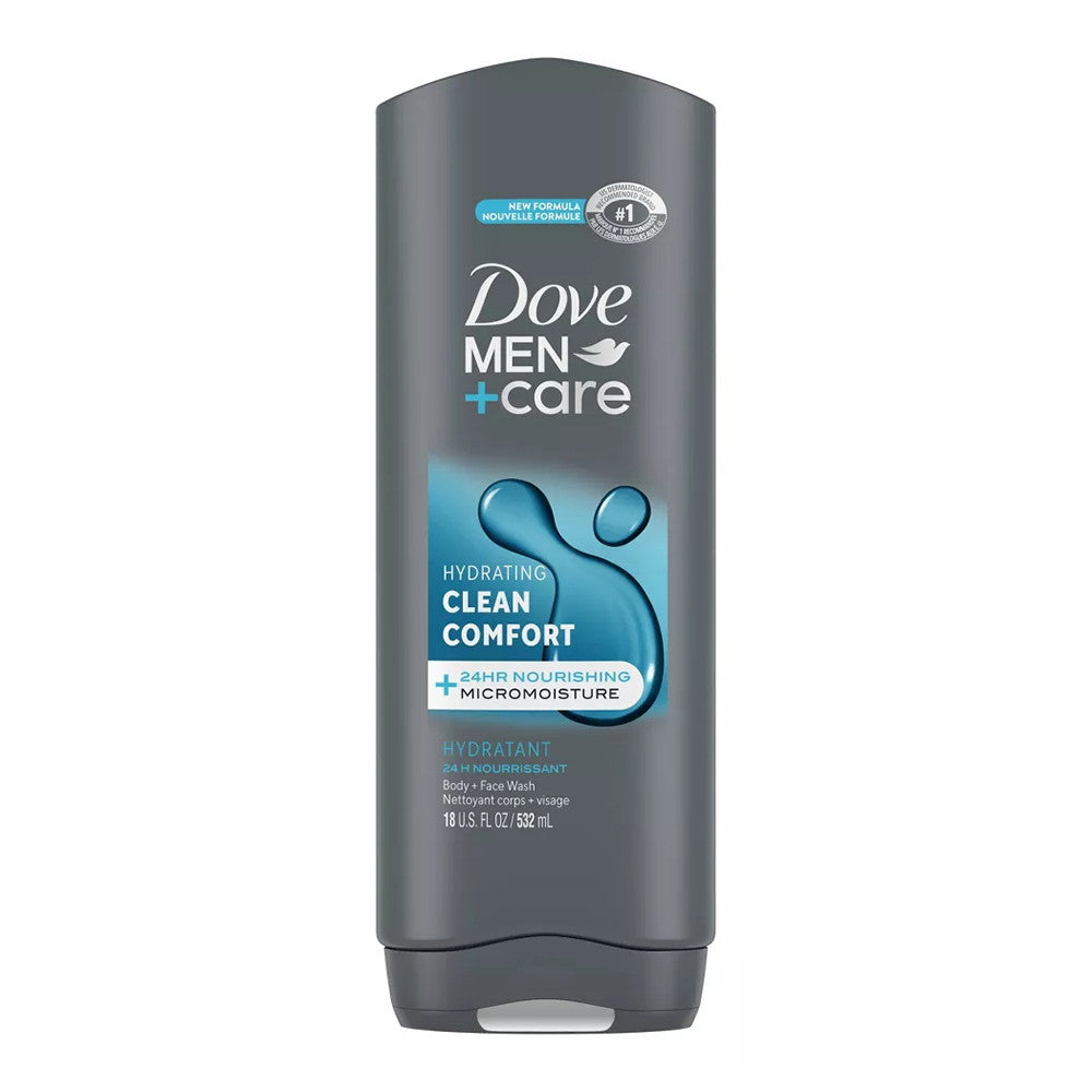 Dove Men Plus Care Body And Face Wash, Clean Comfort, 18 Oz