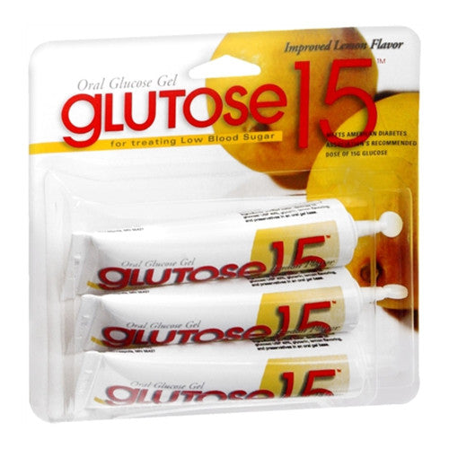 Glutose 15 Oral Glucose Gel In A Tube, With Lemon Flavor - 3 Ea
