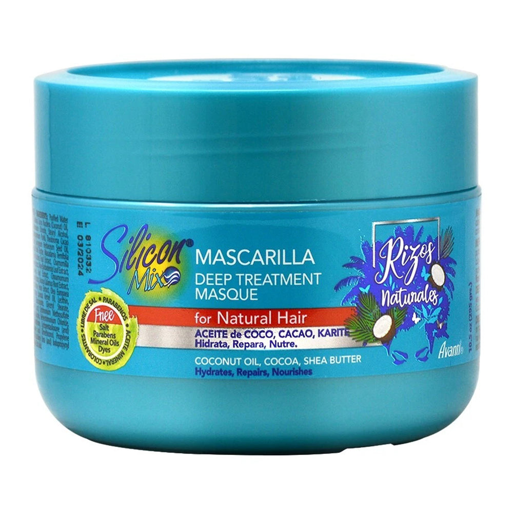 Silicon Mix Rizos Naturals Deep Treatment Masque with Coconut Oil and Shea Butter Cream for Natural Hair 10.5Oz (295g)