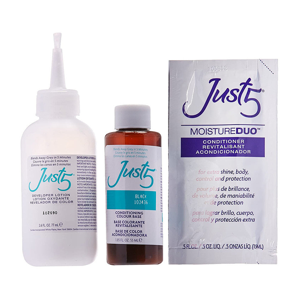 Just 5 Womens 5 Minute Permanent Hair Color, Black Noir, J-30, 1 Ea