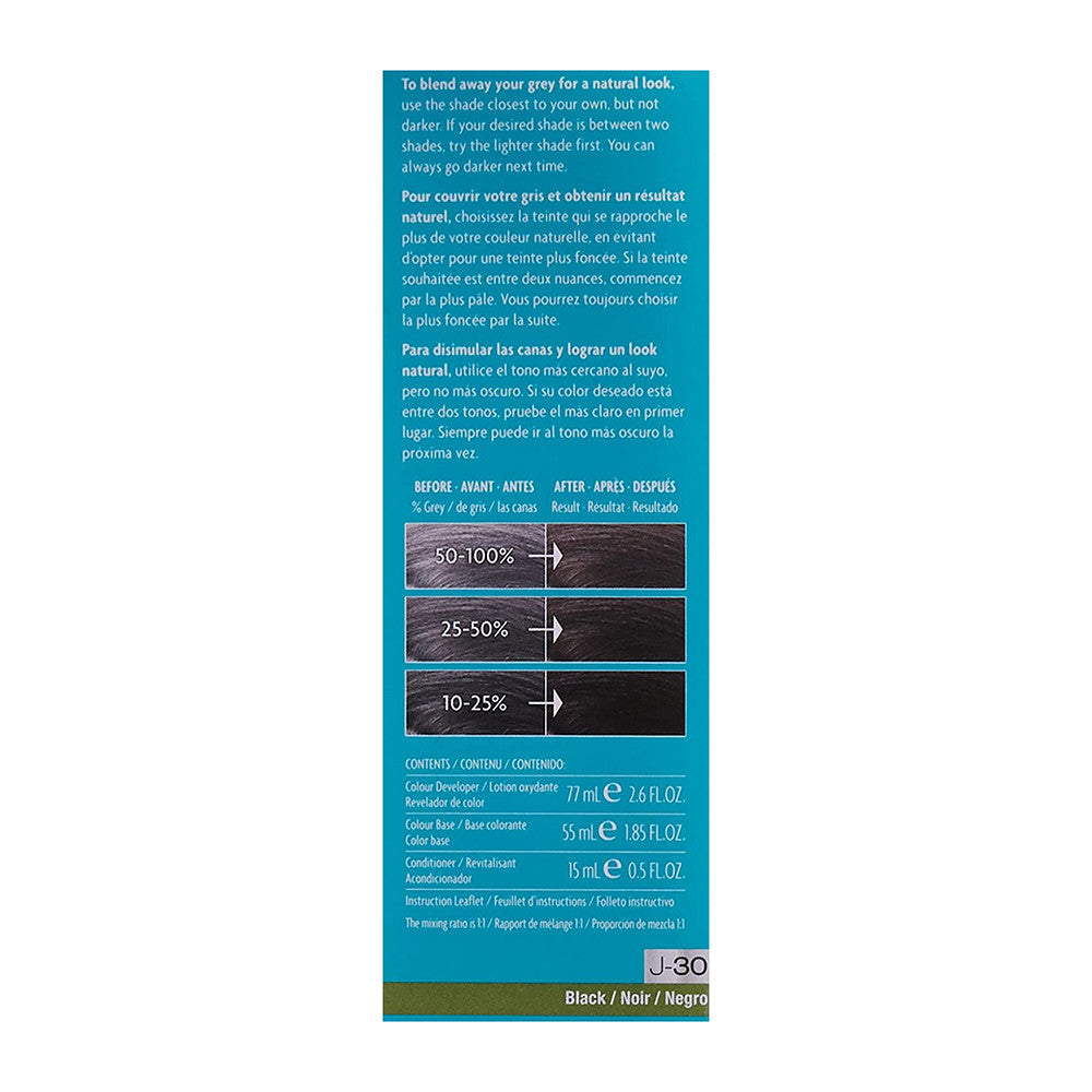 Just 5 Womens 5 Minute Permanent Hair Color, Black Noir, J-30, 1 Ea