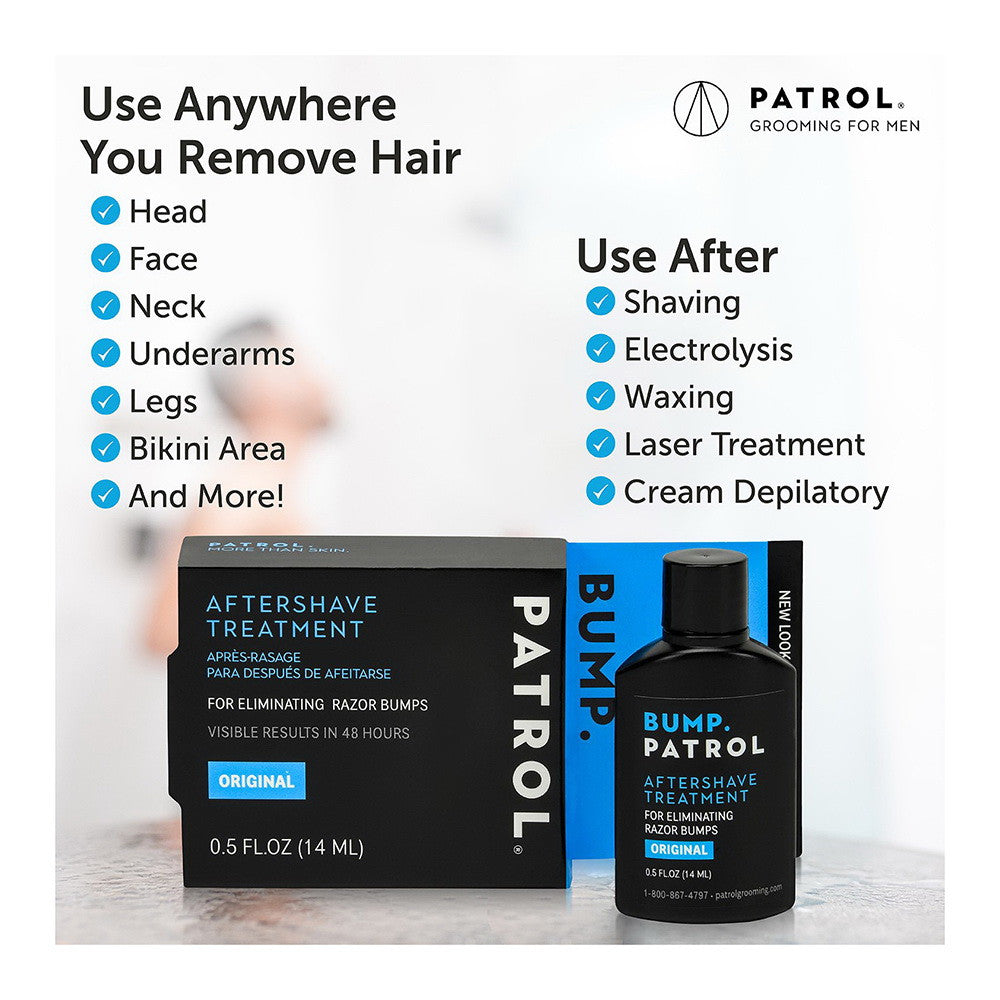 Bump Patrol Aftershave for Razor Bumps and Ingrown Hair, Original Formula, 0.5 Oz