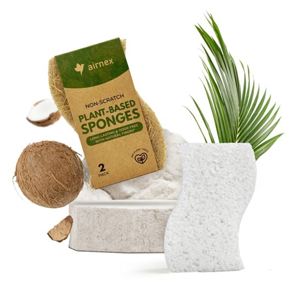 Airnex Sponges Non Scratch Multipurpose Plant Based Sponges 2Ea