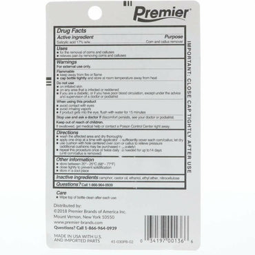 Premier Cornex Corn And Callus Remover Liquid, 0.5 Oz