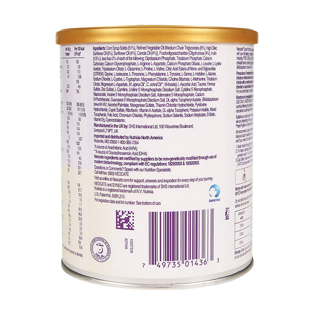 Nutricia Neocate Syneo Infant Prebiotics and Probiotics Hypoallergenic Formula, 14.1 Oz