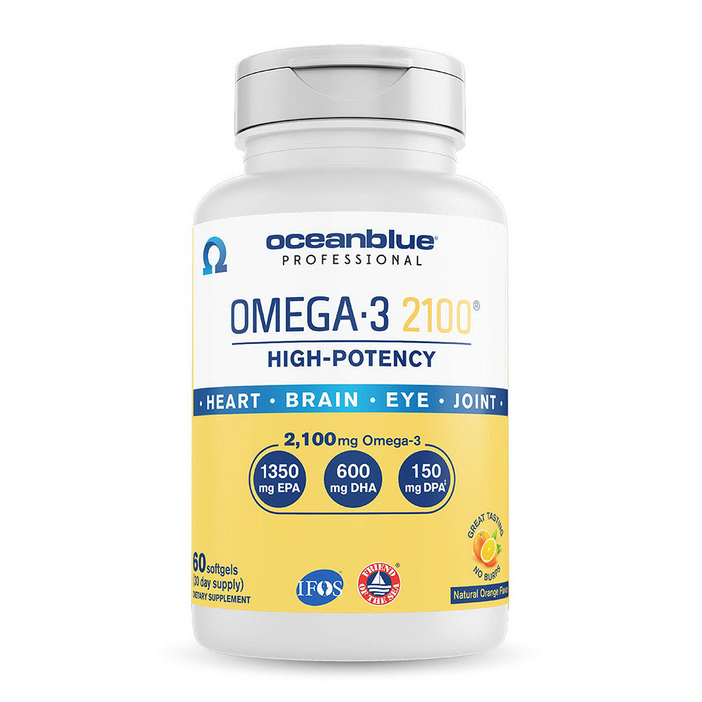 OceanBlue Professional Omega-3 2100 High Potency Softgels, Orange, 60 Ea