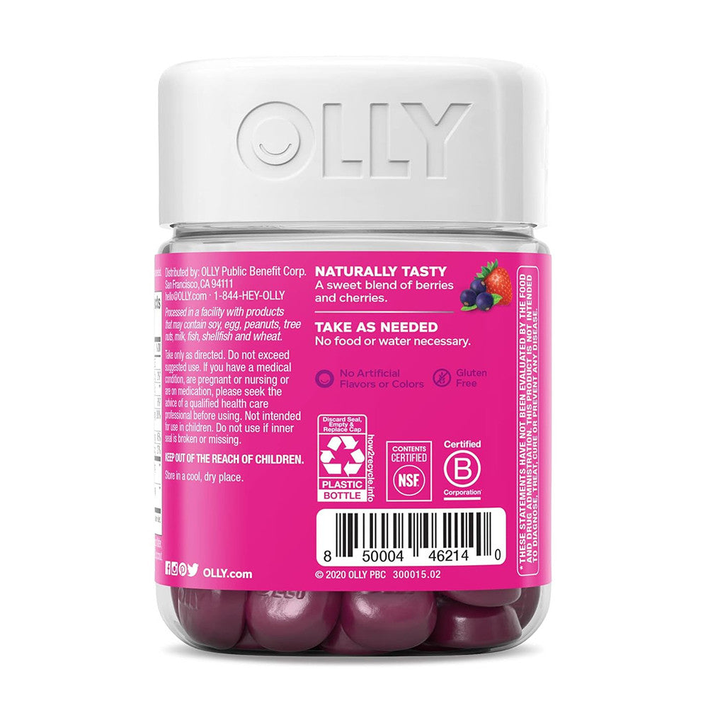 Olly Active Immunity and Elderberry Immune Support Supplement Gummies, Berry Brave, 45 Ea