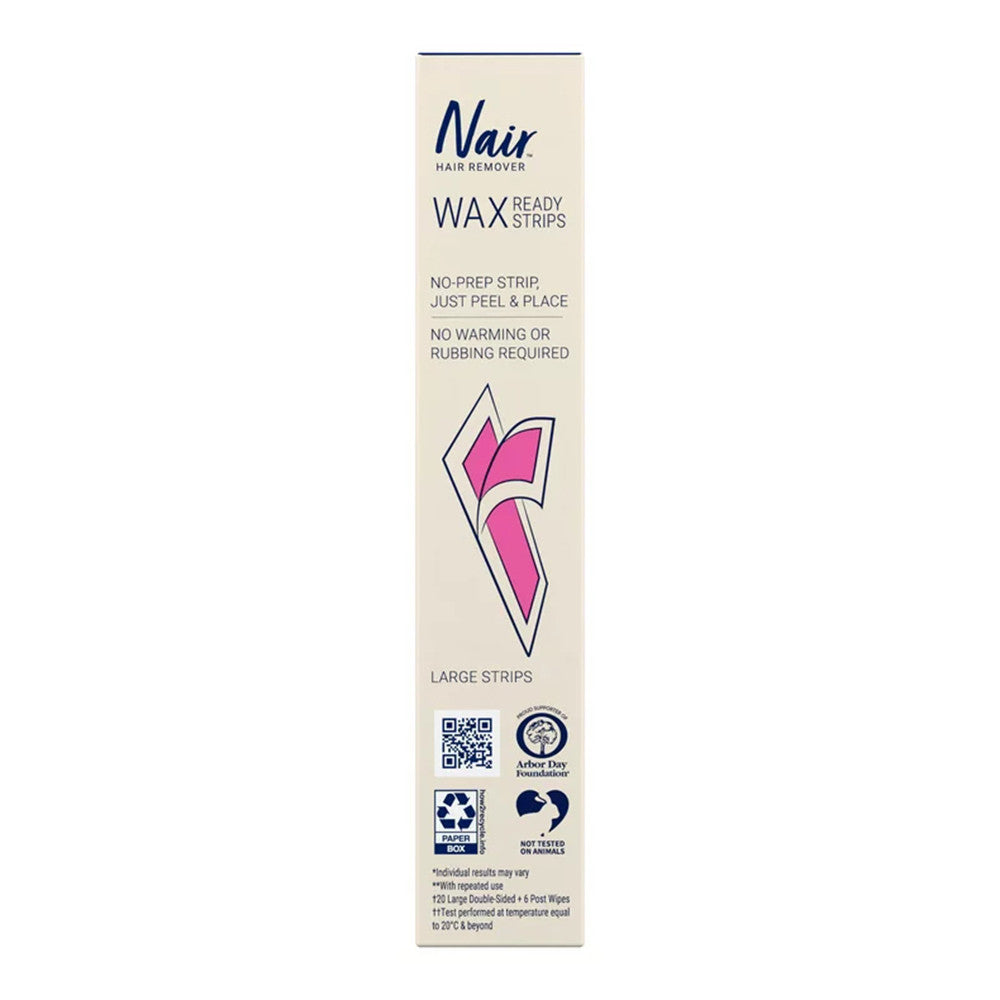 Nair Hair Remover Wax Ready-Strips For Body, 100% Natural, 40 ea