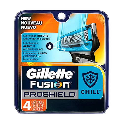 Gillette Fusion Pro-shield Chill Razor Cartridges For Smooth Shave, 4 ea