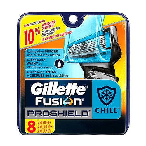 Gillette Fusion Pro-shield Chill Razor Cartridges For Smooth Shave, 8 ea