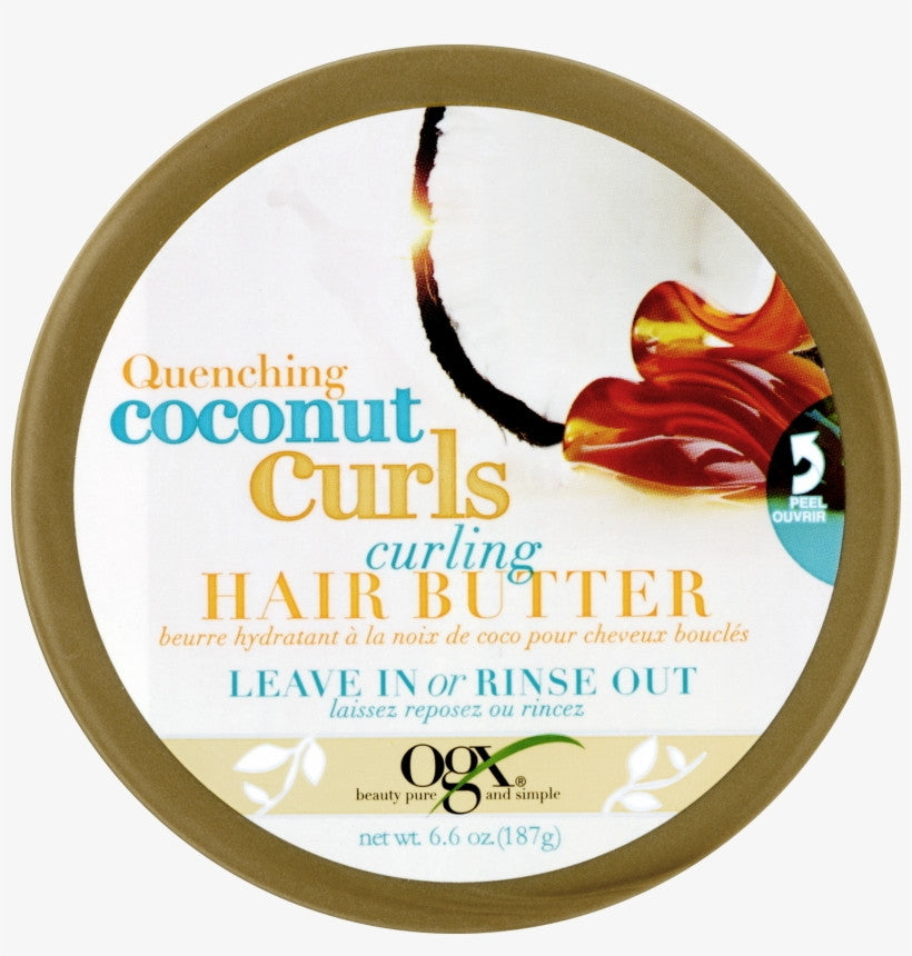 Ogx Quenching Coconut Curls Curling  Leave in Hair Butter For Hair Motorization, 6.6 Oz