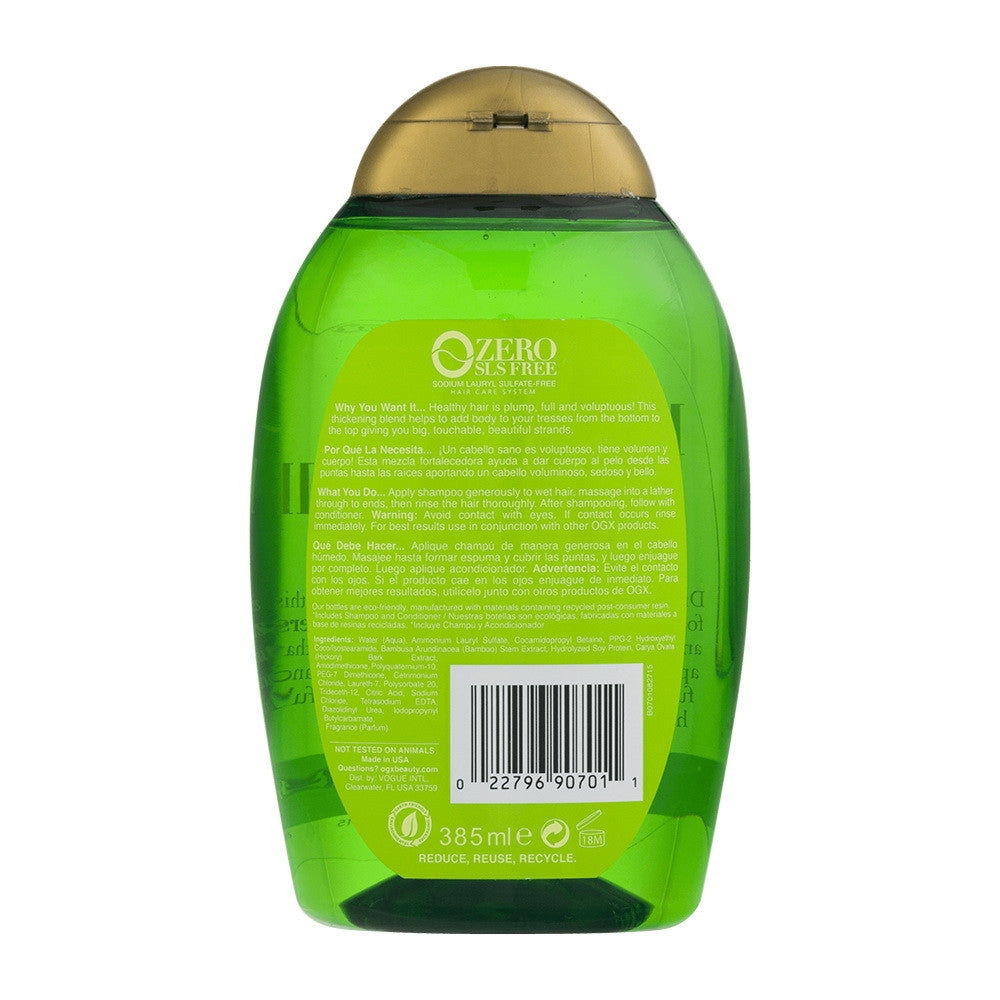 Ogx Strength and Body Bamboo Fiber-Full Hair Shampoo With Soy Proteins, 13 oz