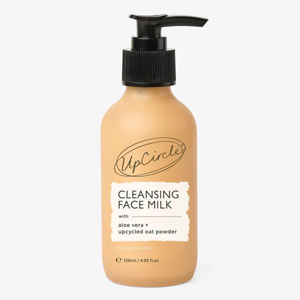 UpCircle Cleansing Face Milk with Upcycled Oat Powder and Aloe Vera Daily Cleanser Repairing Nourishing Skin 4.05Oz (120ml)