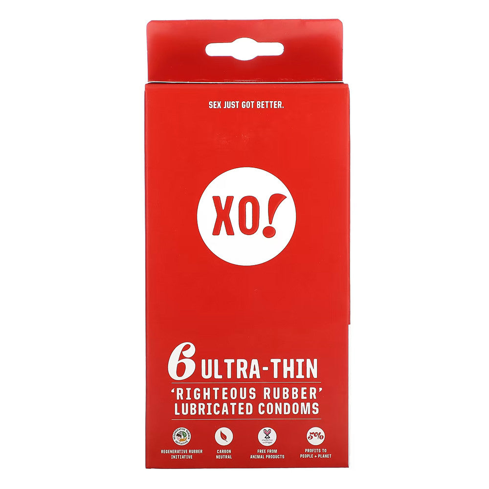 Xo Ultra Thin Righteous Rubber Condoms, 6 Ea