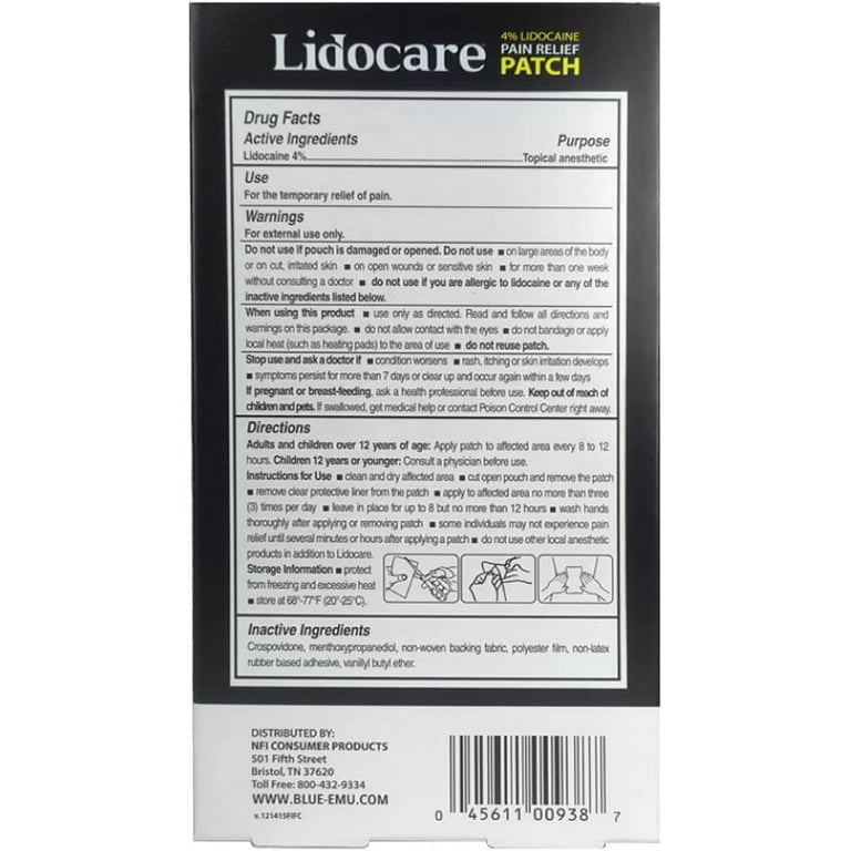 Lidocare Arm, Neck and Leg Pain Relief Patch, 6 Ea