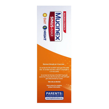 Mucinex Sinus-Max Maximum Strength Day and Night Liquid Gels, 24 Ea