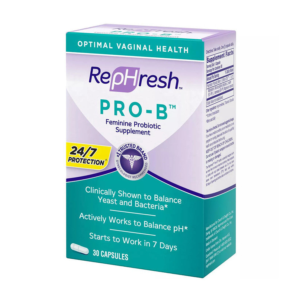 RepHresh Pro-B Probiotic Feminine Supplement Capsules, 30 Ea