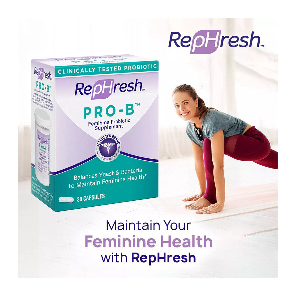 RepHresh Pro-B Probiotic Feminine Supplement Capsules, 30 Ea