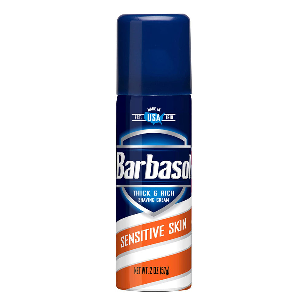 Barbasol Gentle Formula Thick and Rich Sensitive Skin Shaving Cream Travel Size for Men 2Oz (57g)