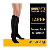 Futuro Trouser Socks for Women, Moderate Compression, Large - 1 Pair