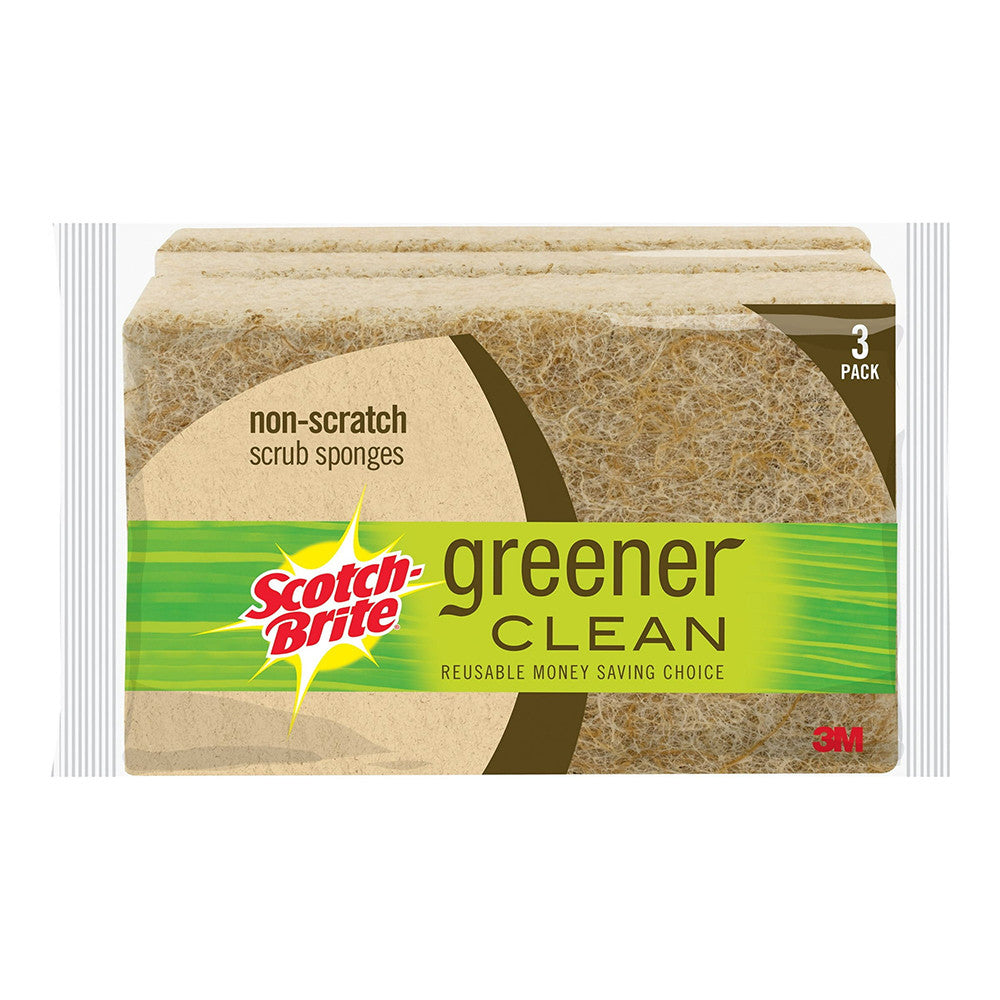 Scotch Brite Greener Clean Scrub Sponges Pack, 3 Ea
