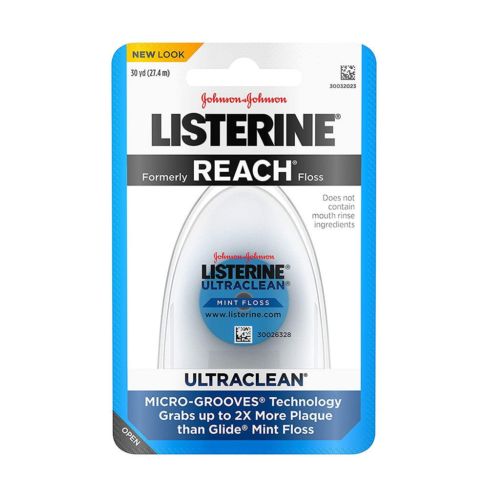 Listerine Ultraclean Mint Dental Floss, Oral Care, 30 Yards, 1 Ea