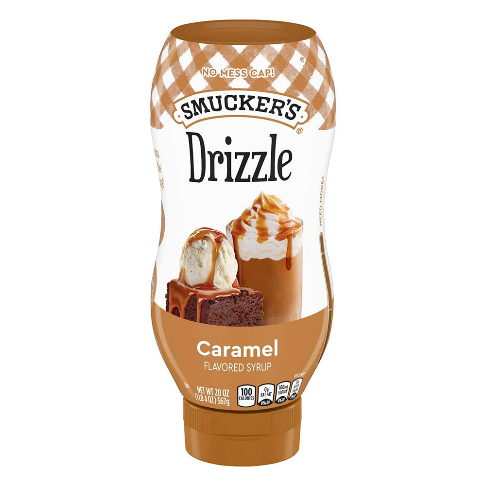 Smuckers Drizzle Caramel Flavored Syrup with No Mess Cap 20Oz (567g)