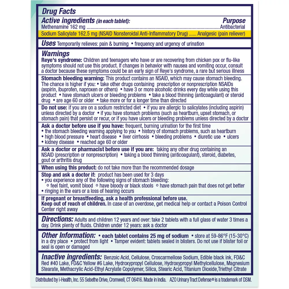 Azo Urinary Tract Defense Antibacterial Protection Tablets, 24 Ea