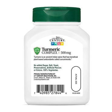21st Century Turmeric Complex 500 MG Vegetarian Capsules, 60 Ea